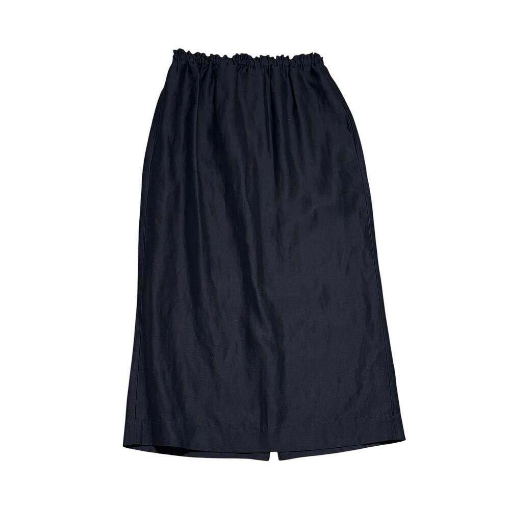 Raey Linen Blend Black Pull On Midi Skirt Size 8 UK 4 US - Picture 2 of 5